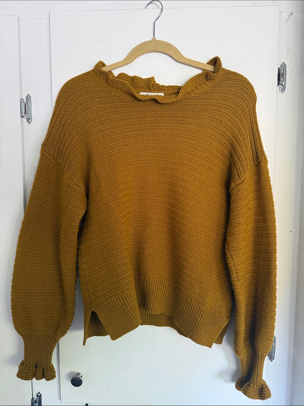 Mustard Waffle-Knit Women's Sweater - Madewell